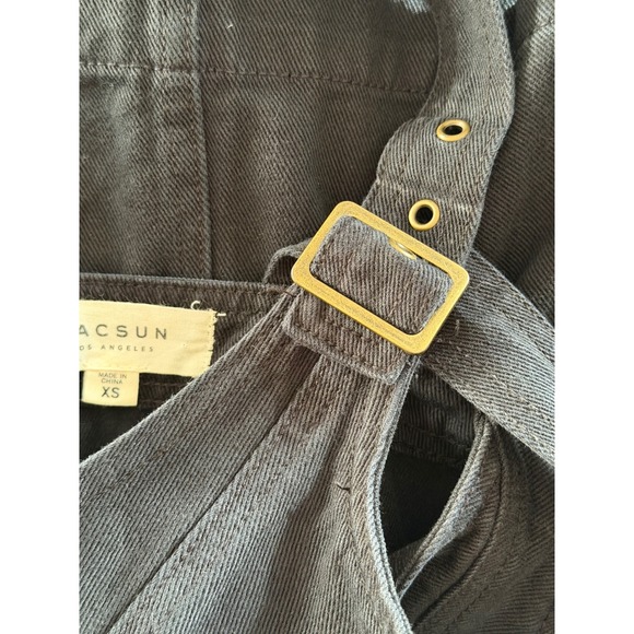 PacSun Black Denim Zip Front Pinafore Overall Mini Dress XS - Picture 7 of 8